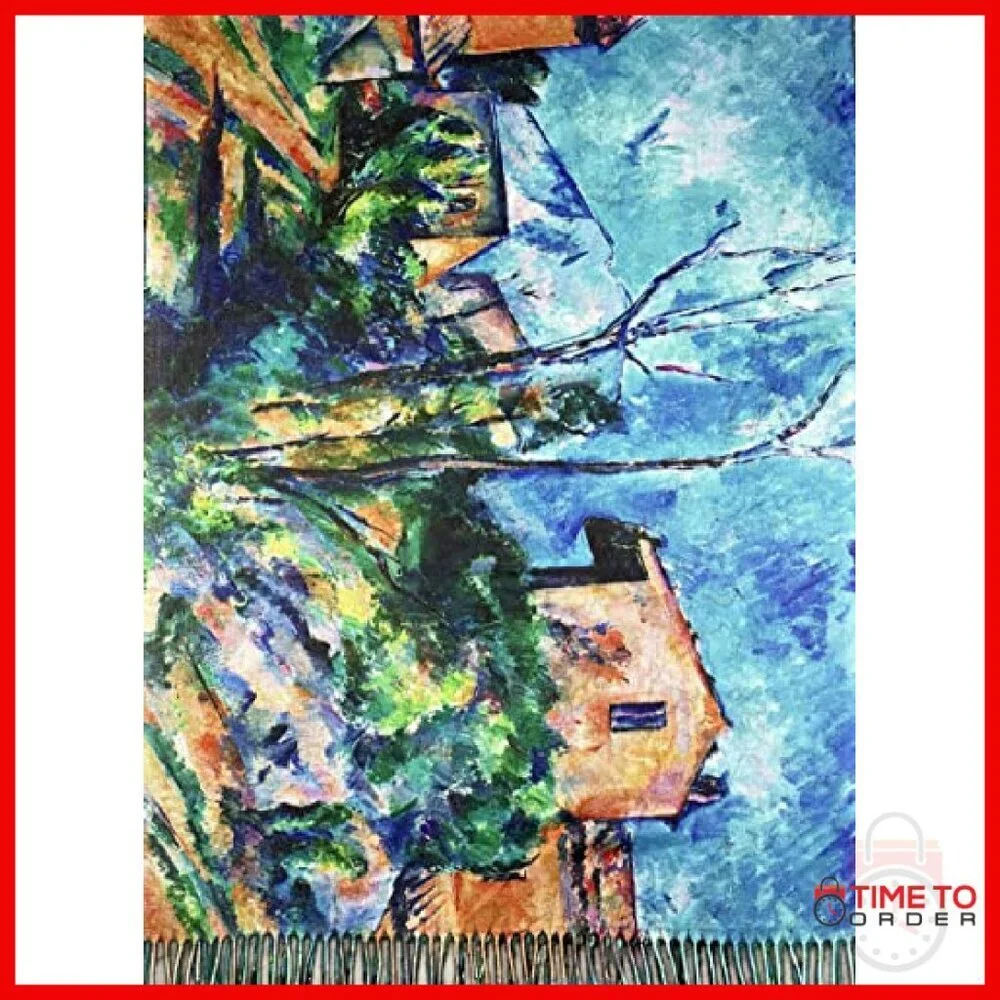Reversible Van Gogh Art Scarf Wrap Shawl 27.5x78.7 Inches Soft Pashmina
